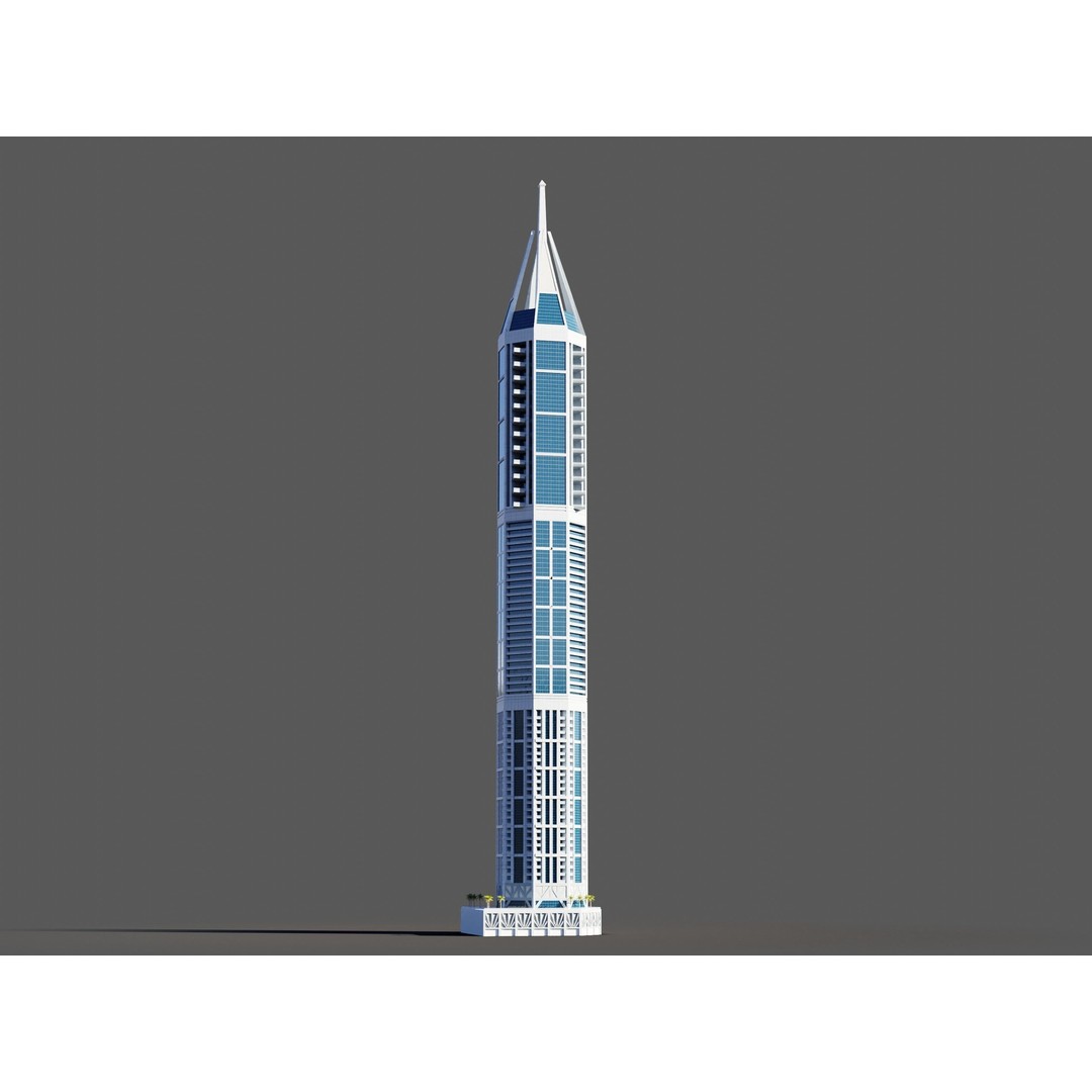 Dubai Marina 3D Model – Detailed Skyscrapers Collection, FBX & OBJ - View 30