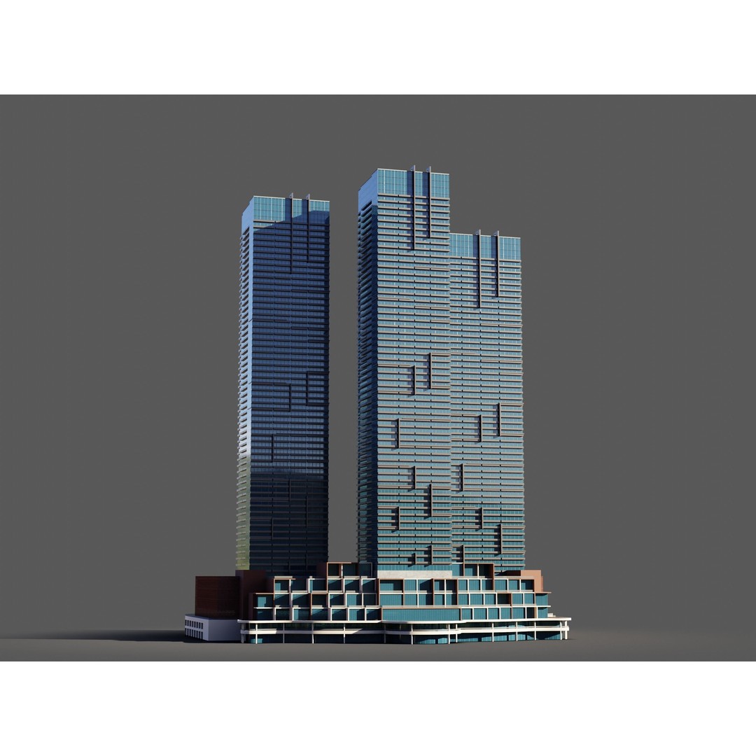Dubai Marina 3D Model – Detailed Skyscrapers Collection, FBX & OBJ - View 31
