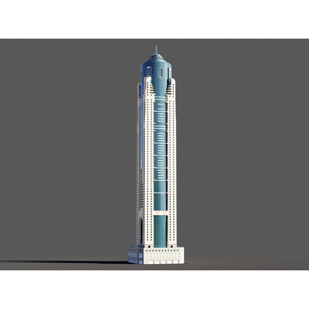 Dubai Marina 3D Model – Detailed Skyscrapers Collection, FBX & OBJ - View 32