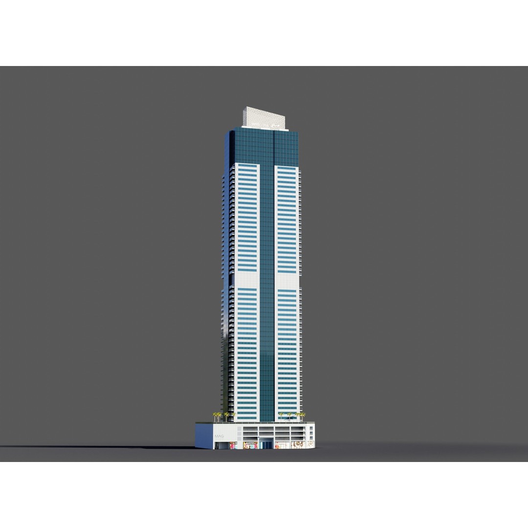Dubai Marina 3D Model – Detailed Skyscrapers Collection, FBX & OBJ - View 34