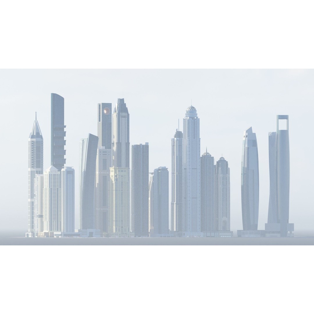 Dubai Marina 3D Model – Detailed Skyscrapers Collection, FBX & OBJ - View 5