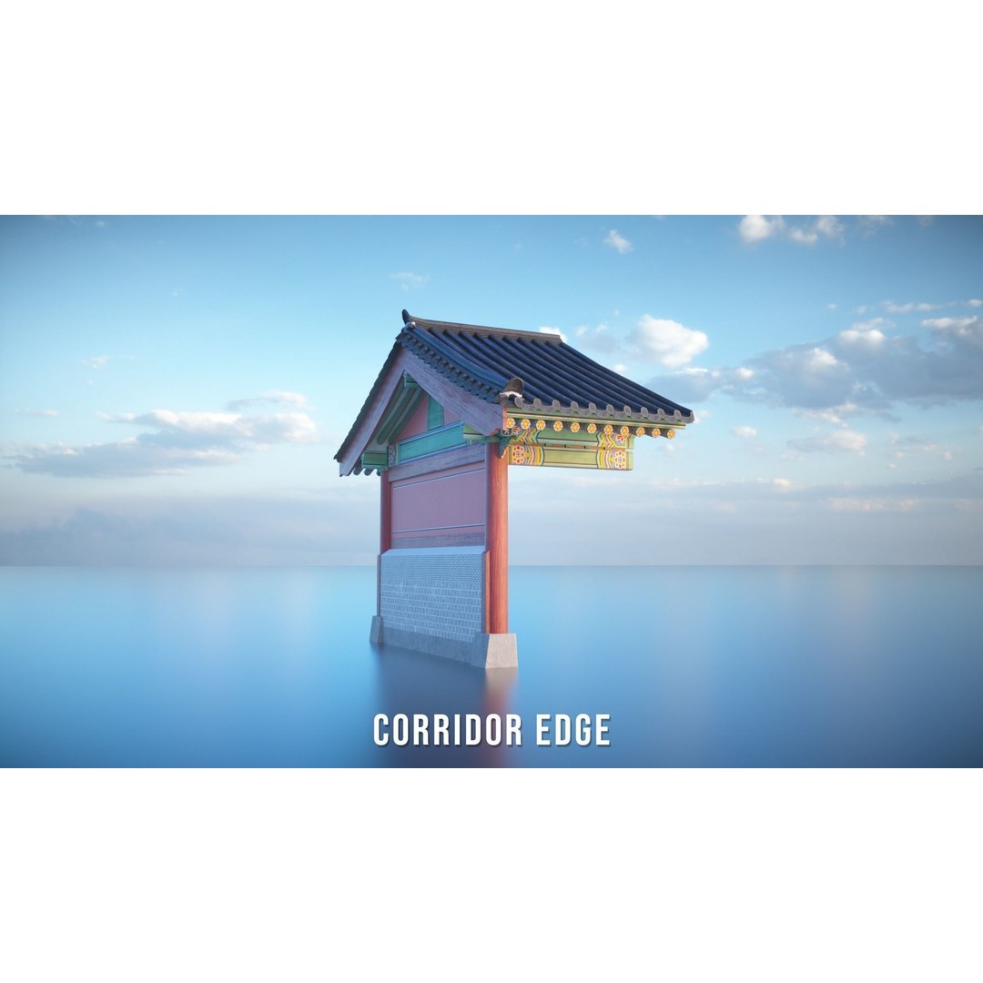Gyeongbokgung Haenggak 3D Model – Historic Korean Palace Corridor, PBR
