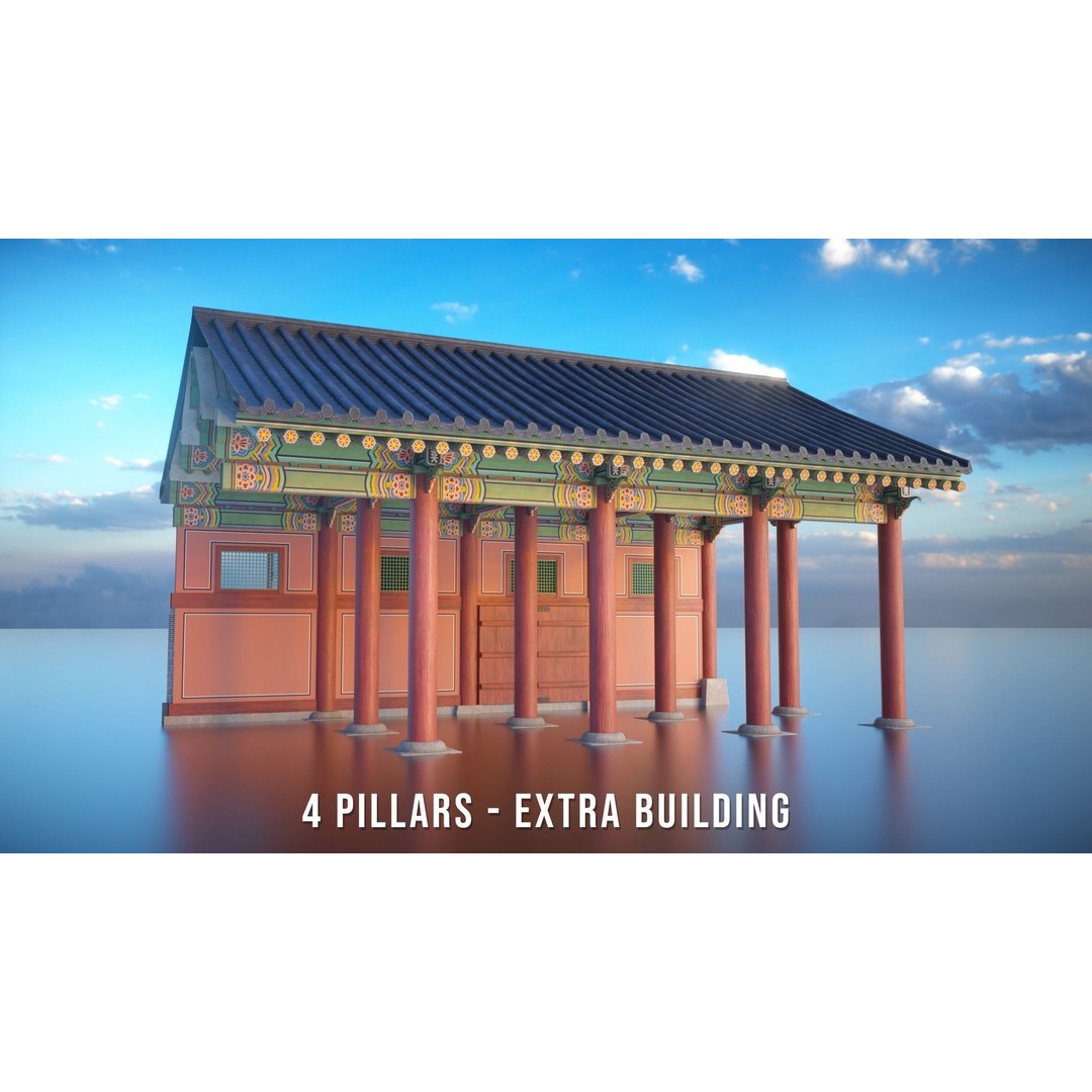 Gyeongbokgung Haenggak 3D Model – Historic Korean Palace Corridor, PBR - View 11