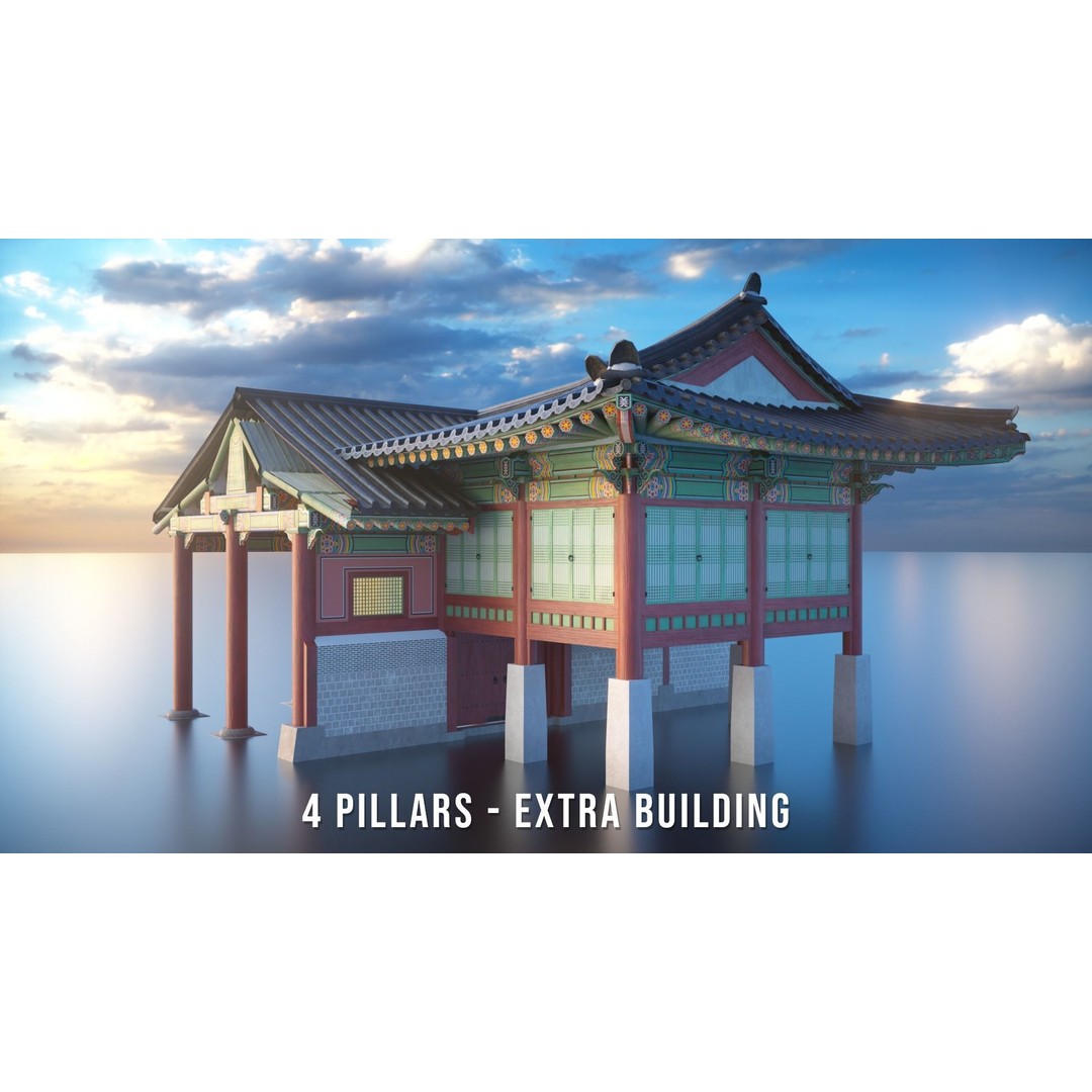 Gyeongbokgung Haenggak 3D Model – Historic Korean Palace Corridor, PBR - View 12