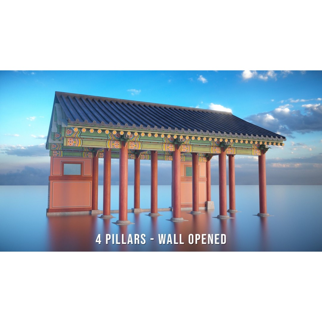 Gyeongbokgung Haenggak 3D Model – Historic Korean Palace Corridor, PBR - View 14