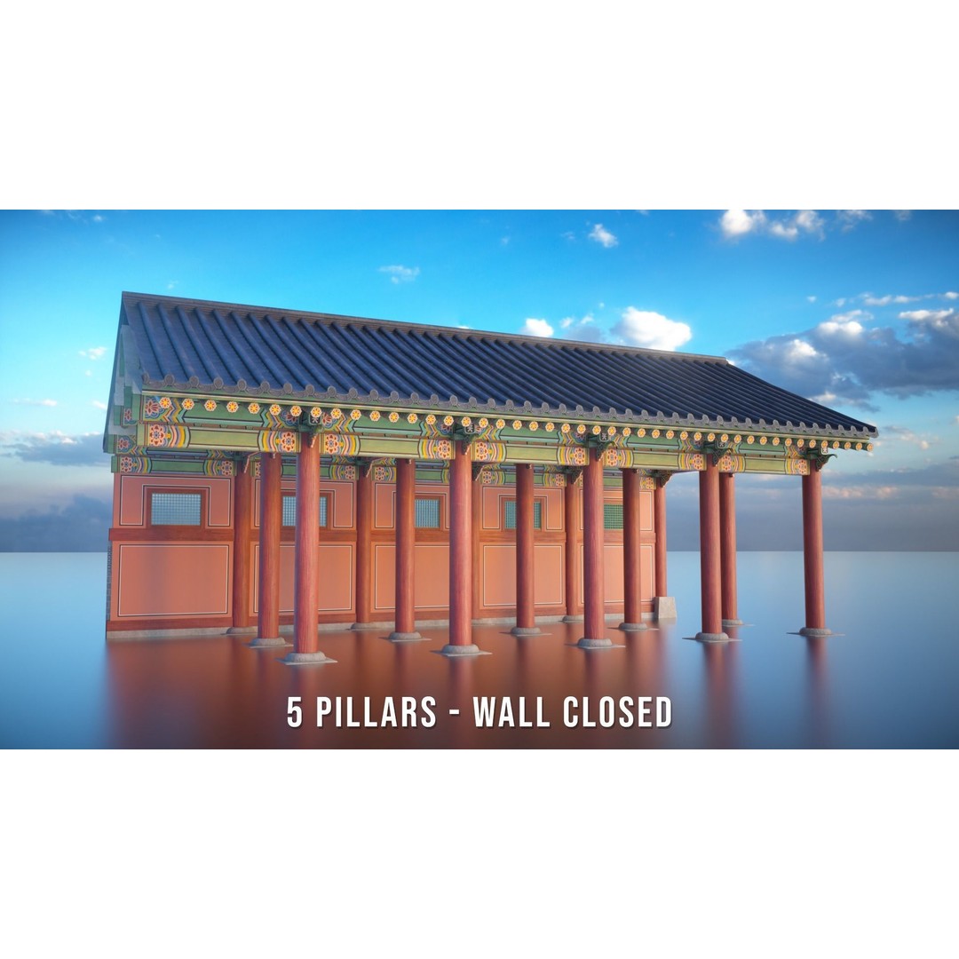 Gyeongbokgung Haenggak 3D Model – Historic Korean Palace Corridor, PBR - View 15
