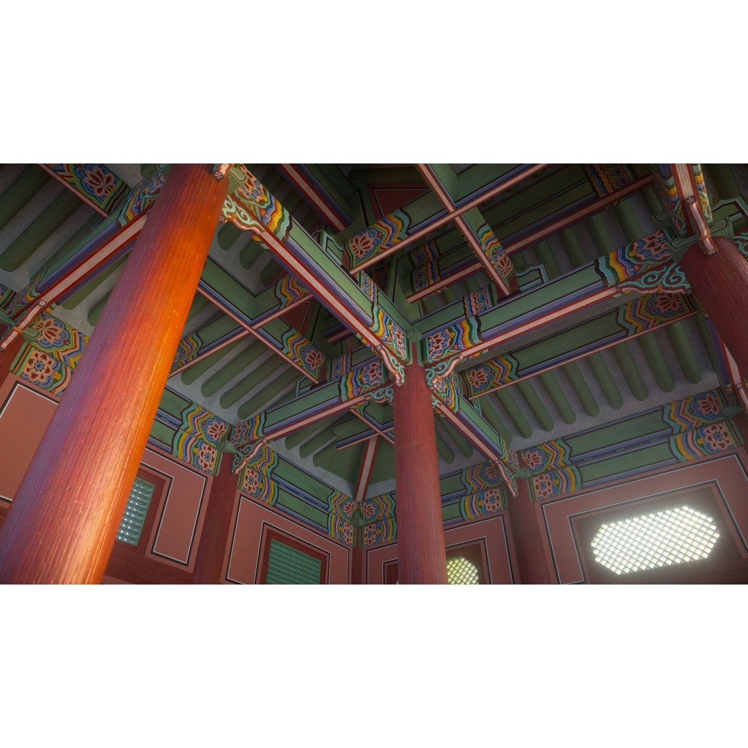 Gyeongbokgung Haenggak 3D Model – Historic Korean Palace Corridor, PBR - View 7