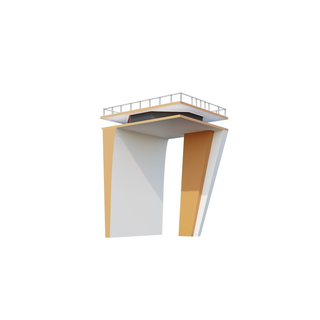 Modern House 3D Model – Low Poly Building Pack, Game Ready FBX - View 13