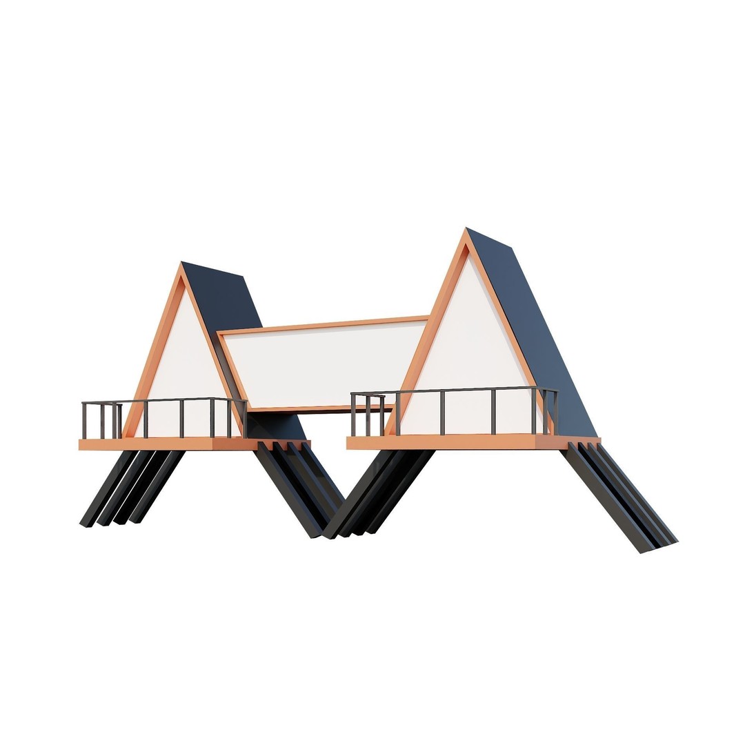 Modern House 3D Model – Low Poly Building Pack, Game Ready FBX - View 33