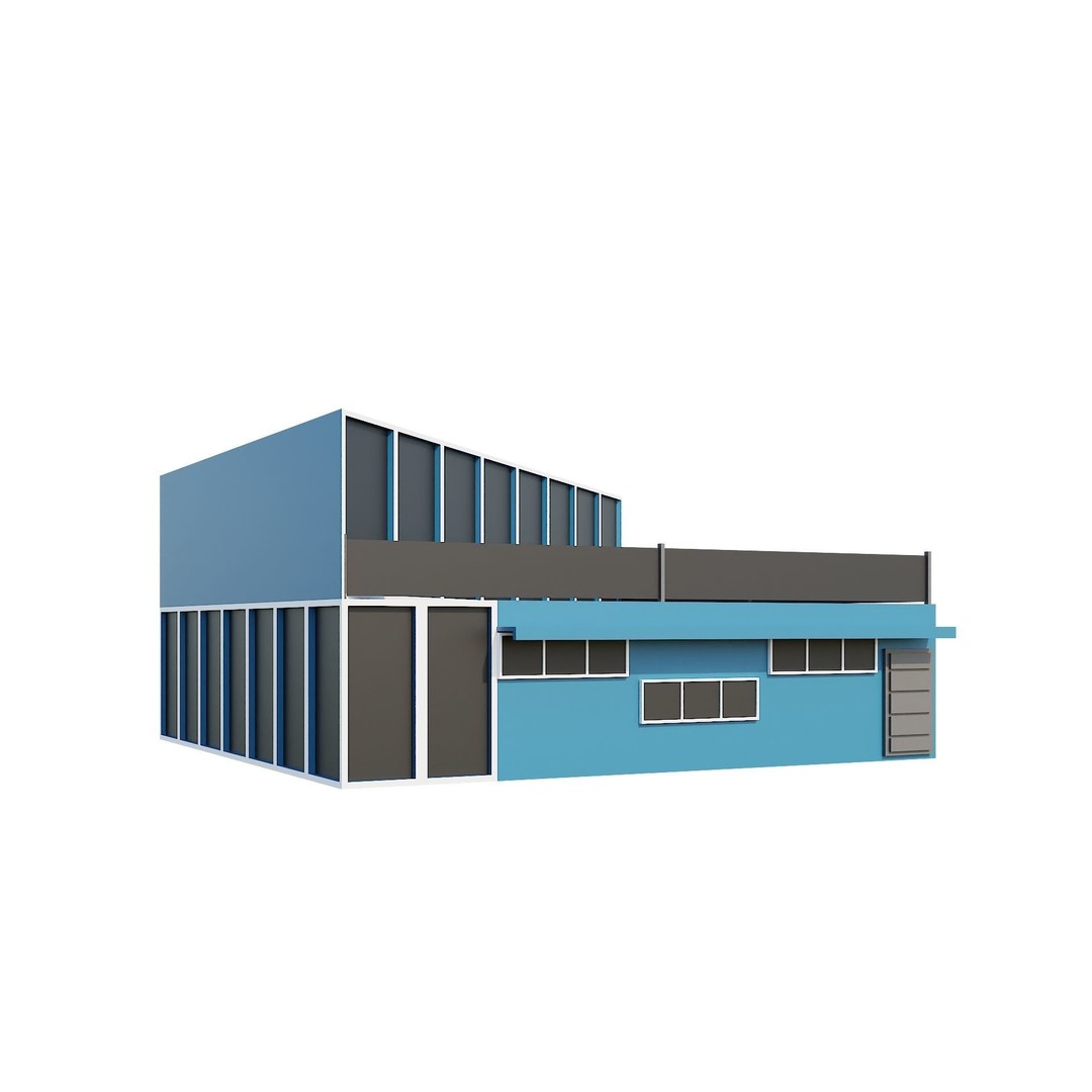 Modern House 3D Model – Low Poly Building Pack, Game Ready FBX - View 36