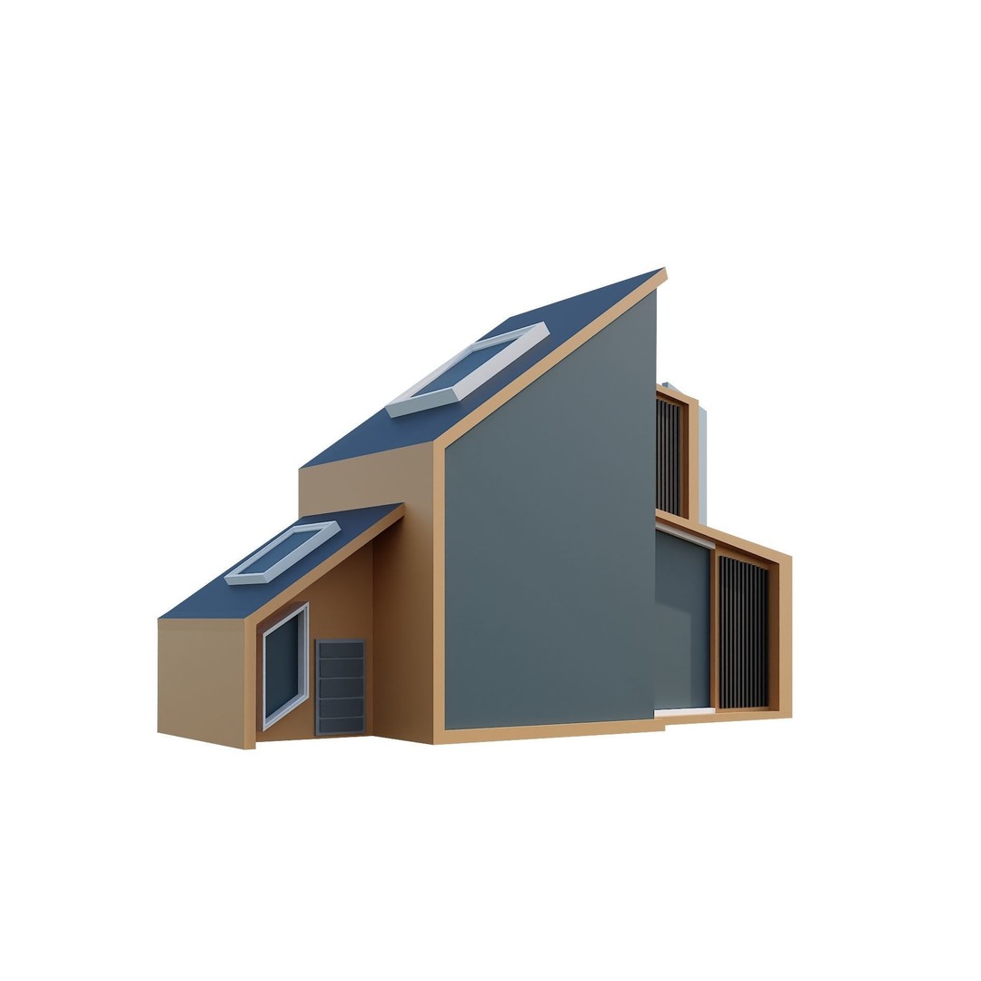 Modern House 3D Model – Low Poly Building Pack, Game Ready FBX - View 58