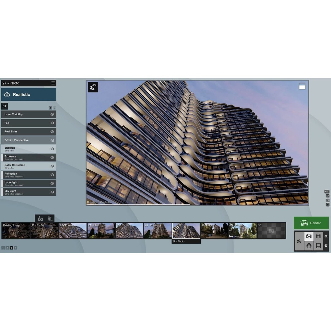 Residential Tower 3D Model – 26-Story Skyscraper, FBX & 3DS - View 12