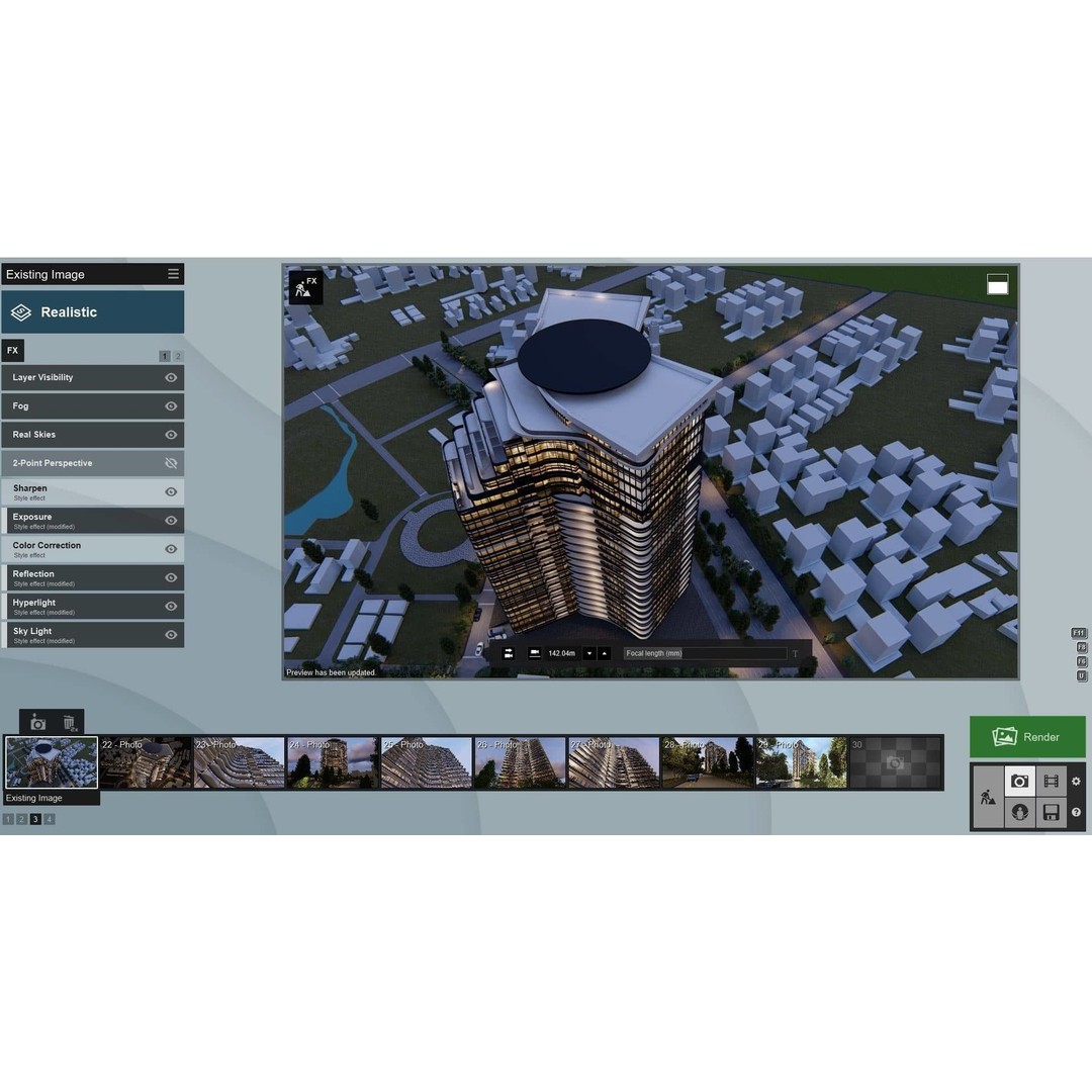 Residential Tower 3D Model – 26-Story Skyscraper, FBX & 3DS - View 16