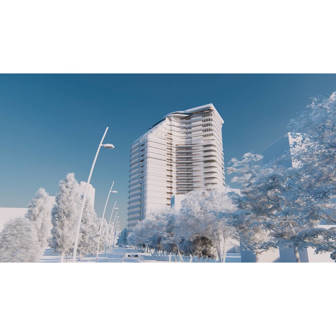 Residential Tower 3D Model – 26-Story Skyscraper, FBX & 3DS - View 17