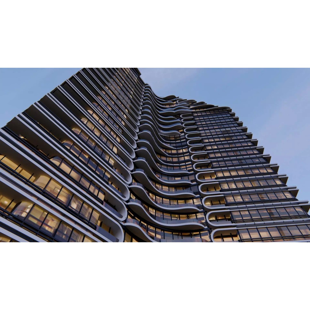 Residential Tower 3D Model – 26-Story Skyscraper, FBX & 3DS - View 2