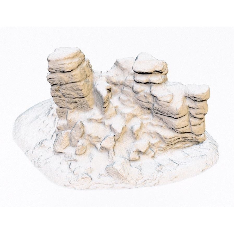 Dartmoor Stone Photo-Scan 3D Model – Low Poly Rock Formation, FBX - View 5