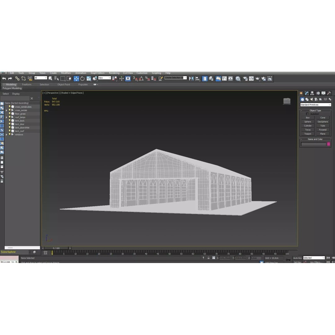 Event Exhibition Tent 3D Model – Large Pavilion for Celebrations, FBX, Blender