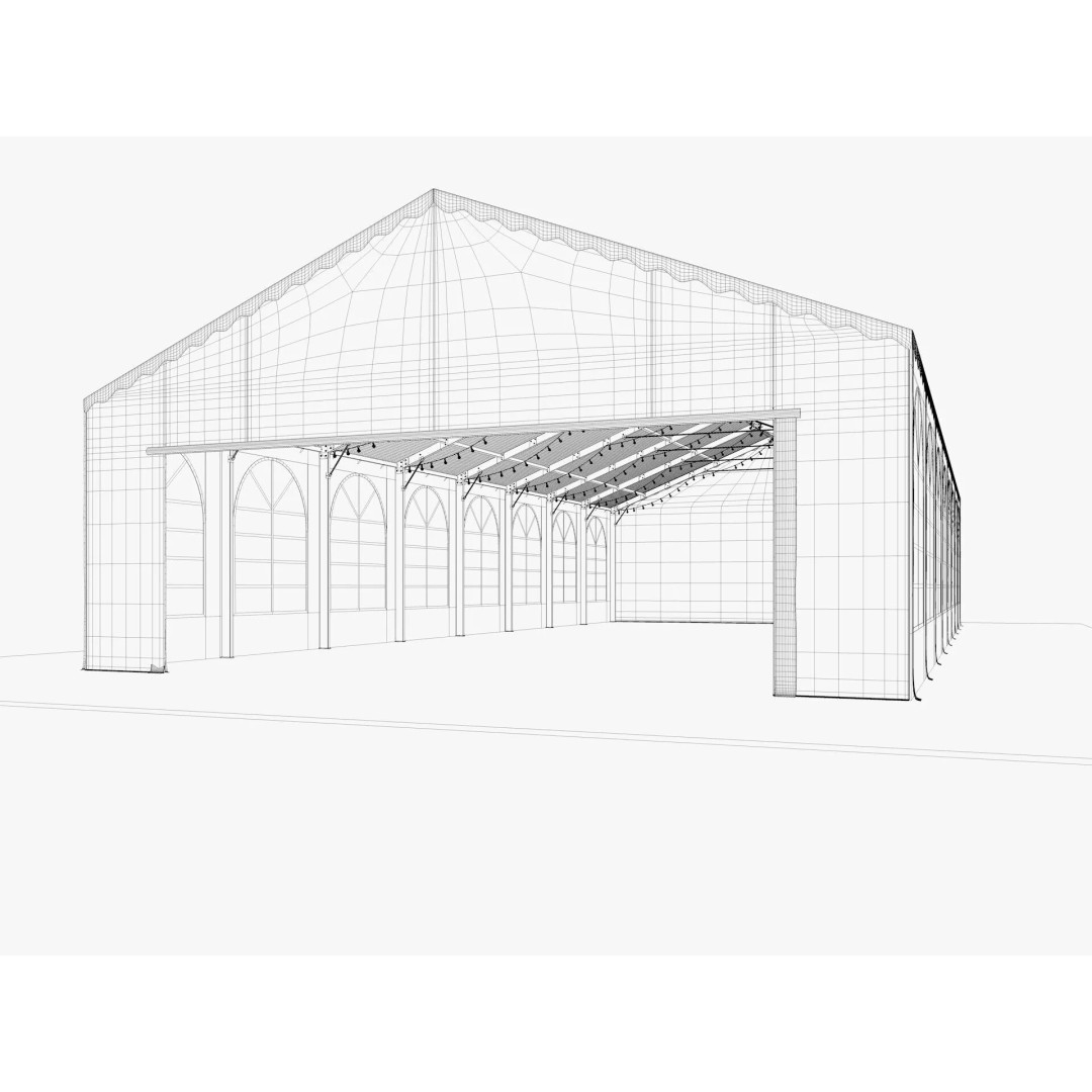 Event Exhibition Tent 3D Model – Large Pavilion for Celebrations, FBX, Blender - View 10