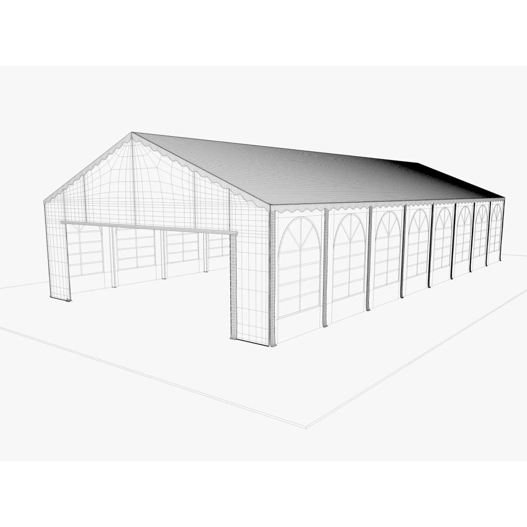 Event Exhibition Tent 3D Model – Large Pavilion for Celebrations, FBX, Blender - View 12