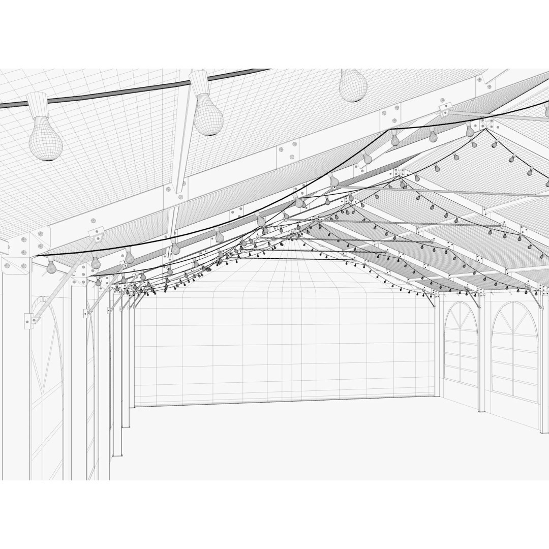 Event Exhibition Tent 3D Model – Large Pavilion for Celebrations, FBX, Blender - View 16