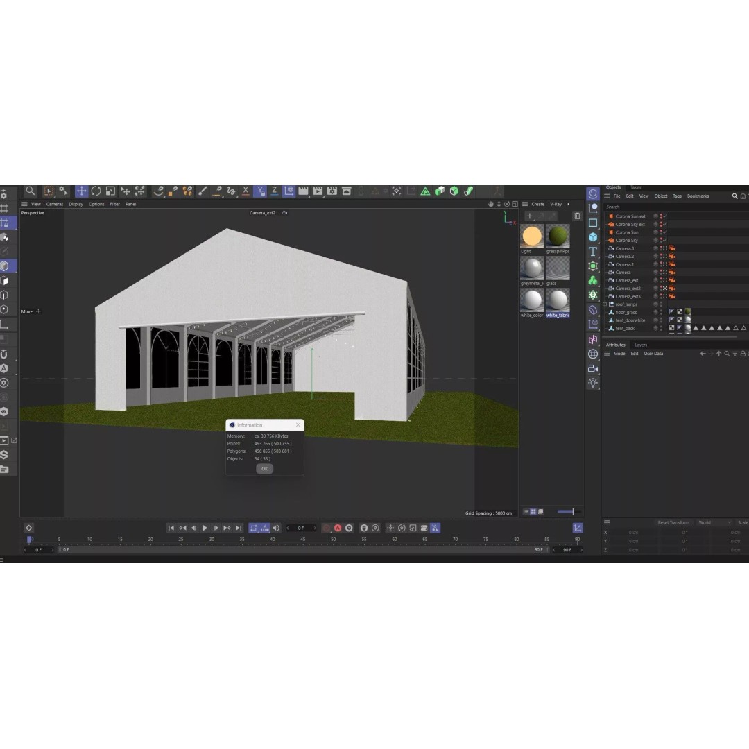 Event Exhibition Tent 3D Model – Large Pavilion for Celebrations, FBX, Blender - View 17