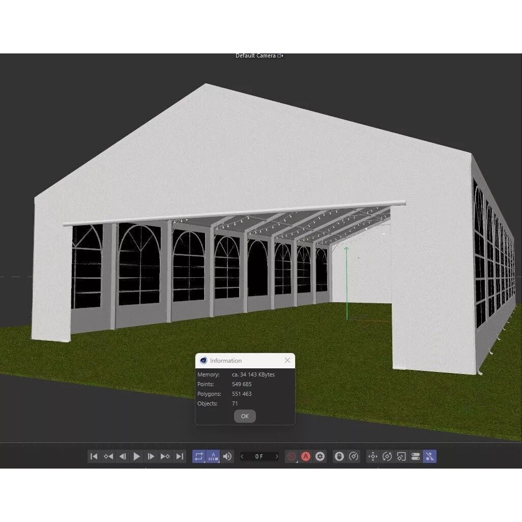 Event Exhibition Tent 3D Model – Large Pavilion for Celebrations, FBX, Blender - View 18