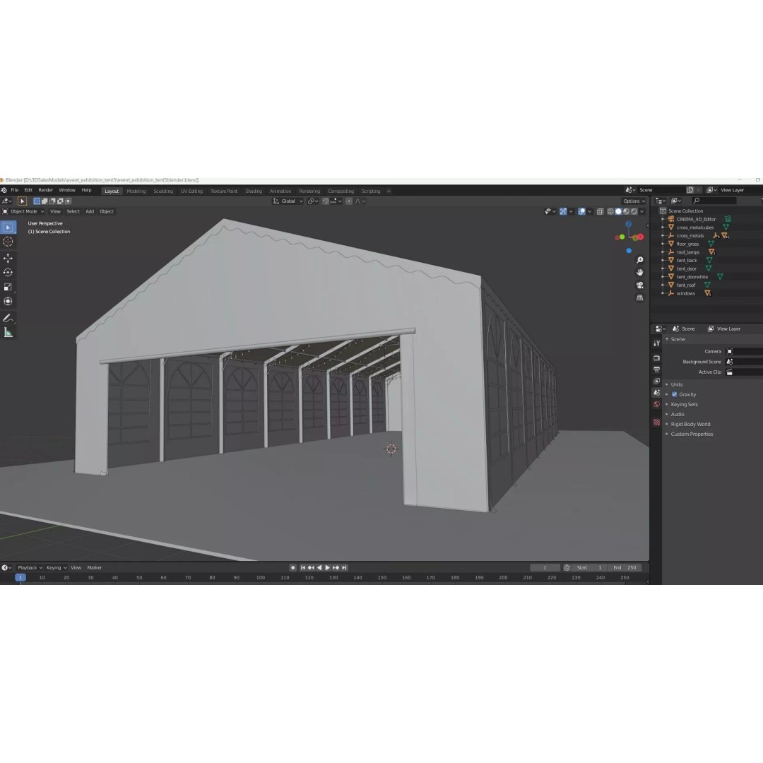 Event Exhibition Tent 3D Model – Large Pavilion for Celebrations, FBX, Blender - View 19