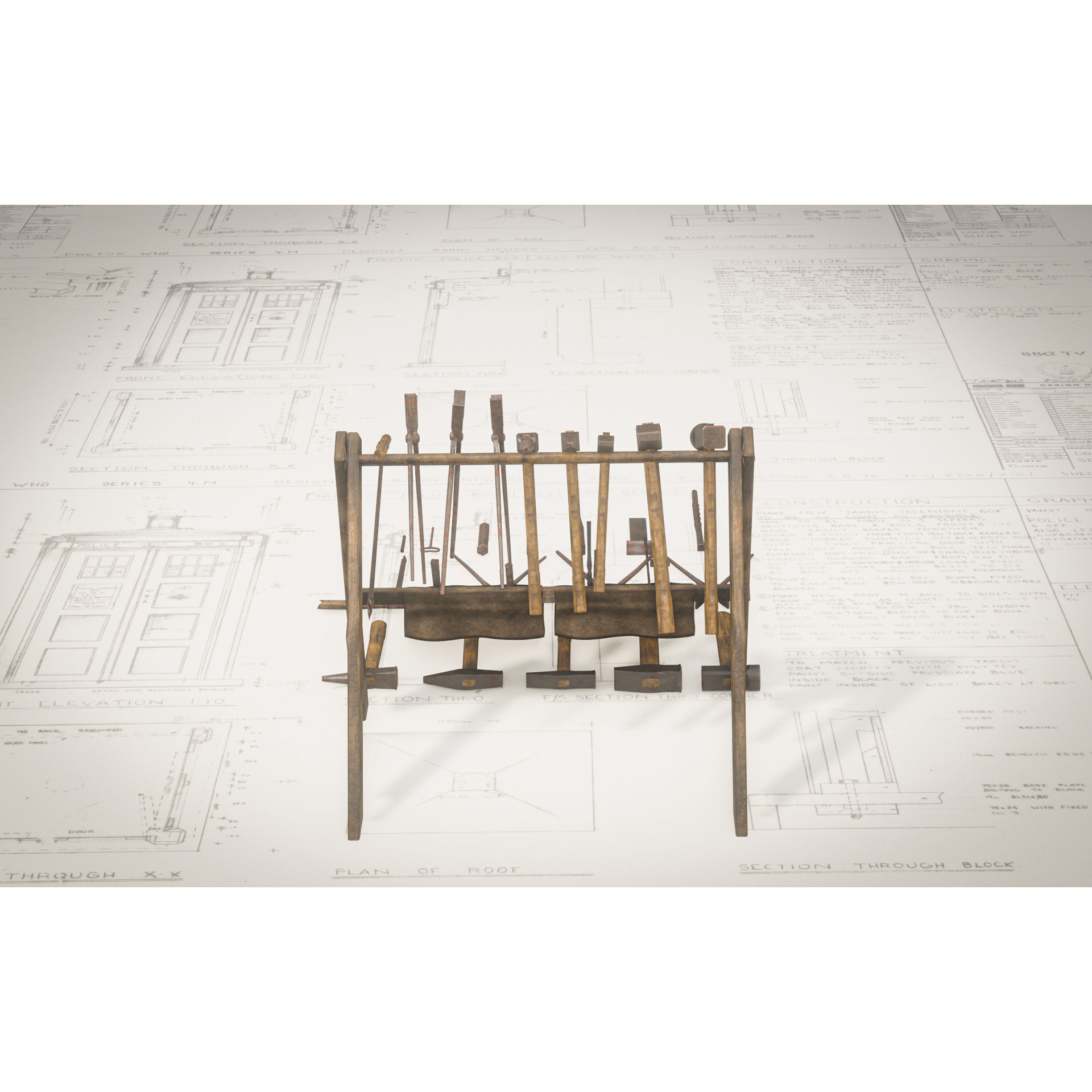 Blacksmith Tools Set - Low-Poly Game-Ready 3D Model - View 10