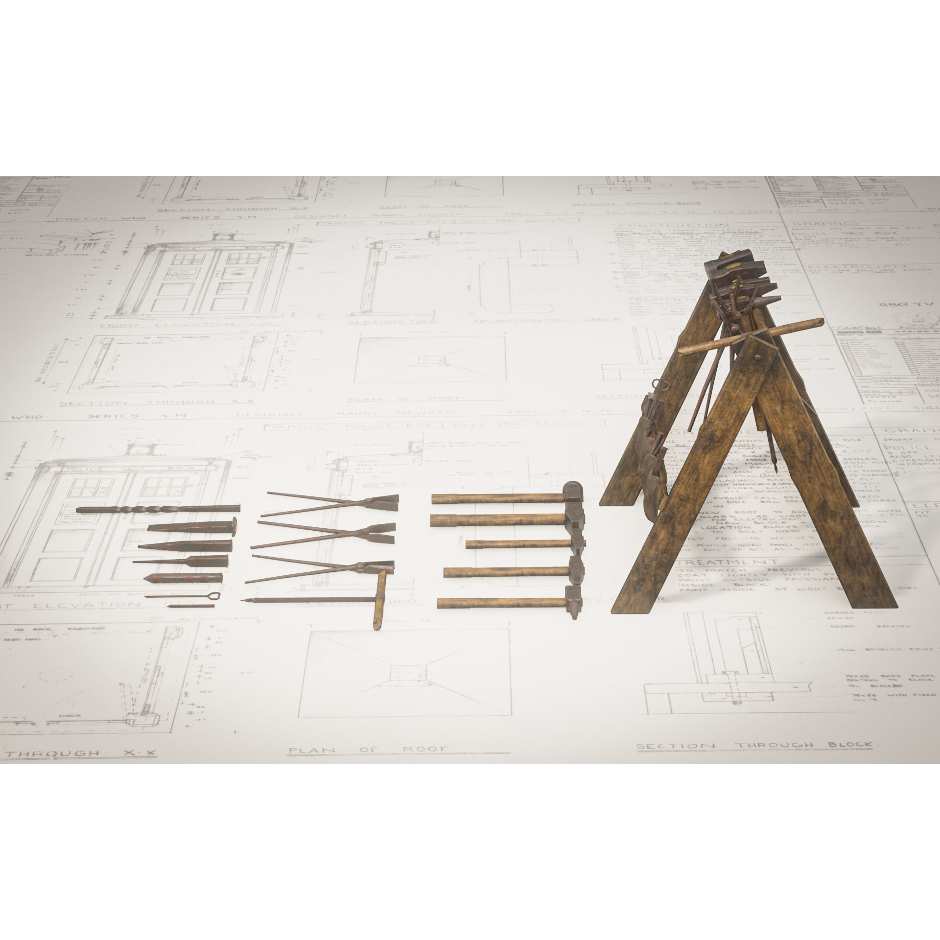 Blacksmith Tools Set - Low-Poly Game-Ready 3D Model - View 12