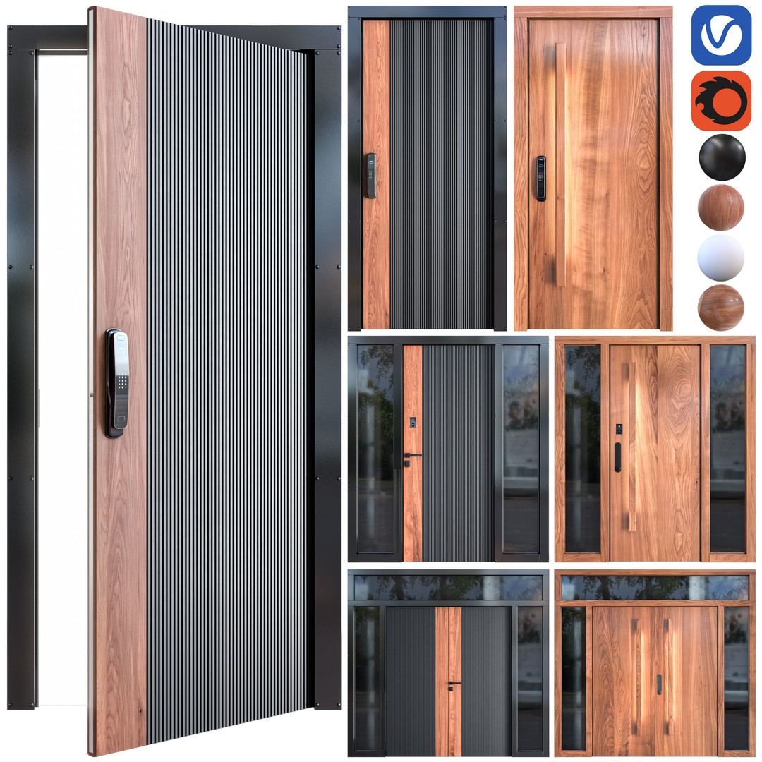 Contemporary Door 3D Model – Premium Design, PBR Textures, FBX - View 3