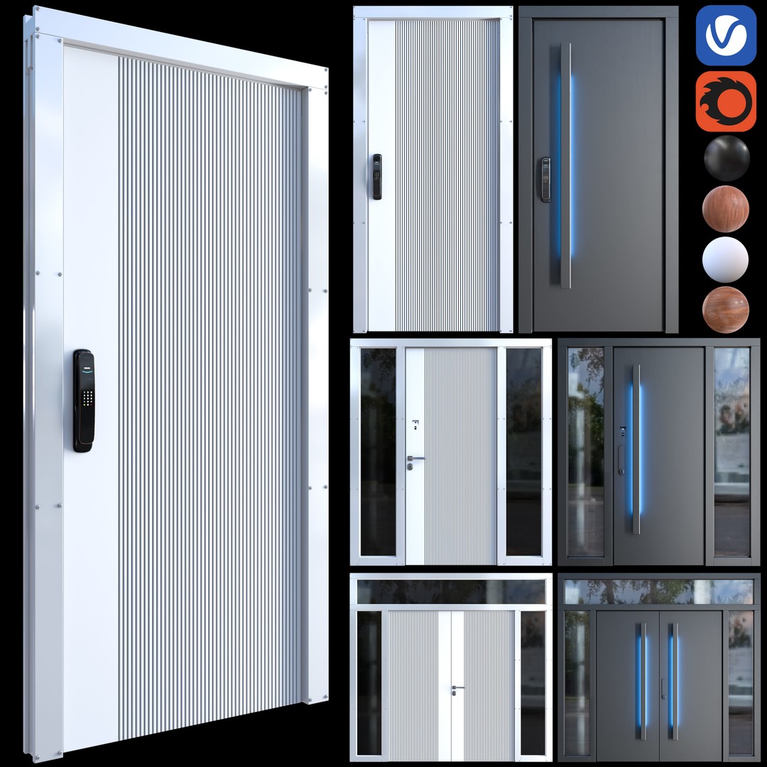 Contemporary Door 3D Model – Premium Design, PBR Textures, FBX - View 4