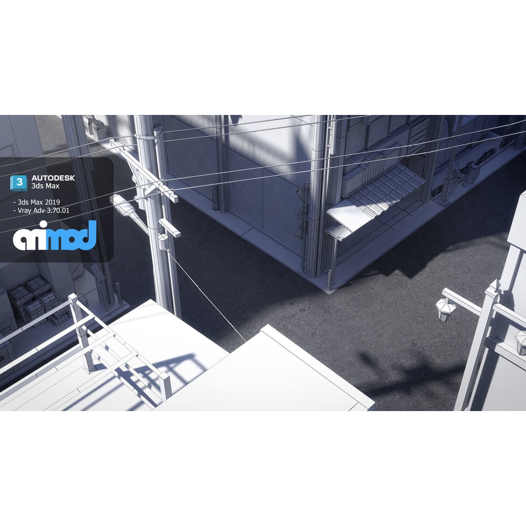 Japanese Residential Street 3D Model – Exterior Asset, FBX, PBR Textures - View 8