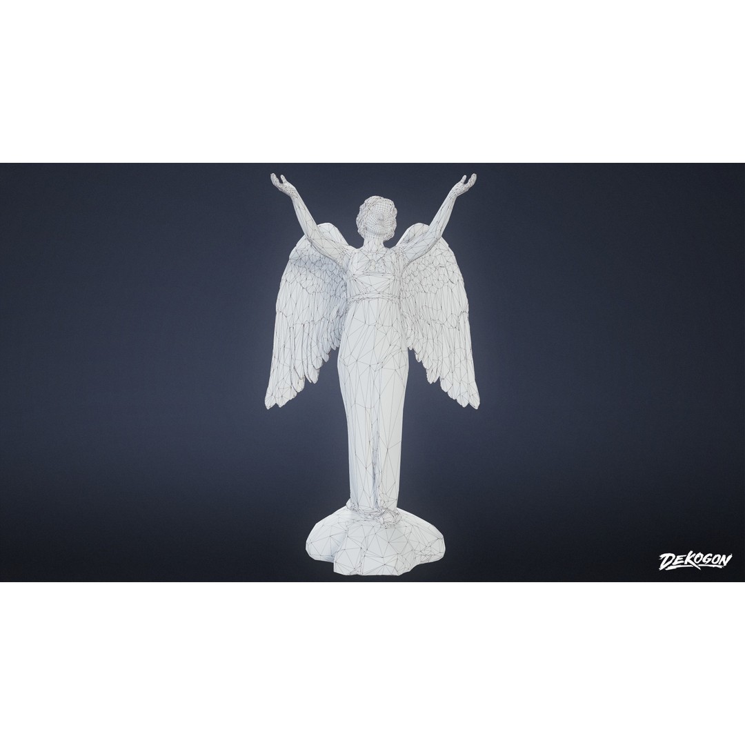 Cemetery Statue 3D Model – Low Poly PBR Game Asset, FBX - View 10
