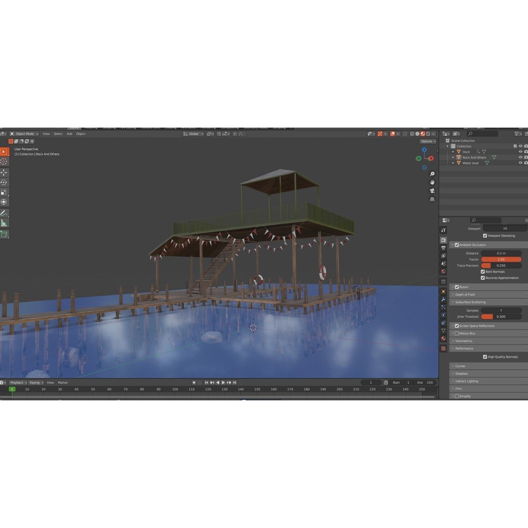 Old Dock 3D Model – Low Poly Game Asset with PBR Textures - View 16