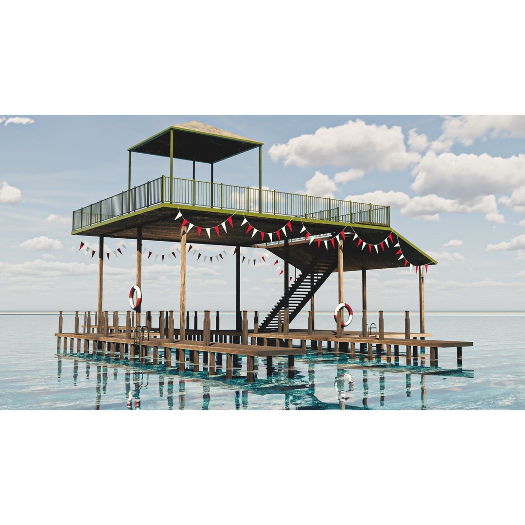 Old Dock 3D Model – Low Poly Game Asset with PBR Textures - View 3