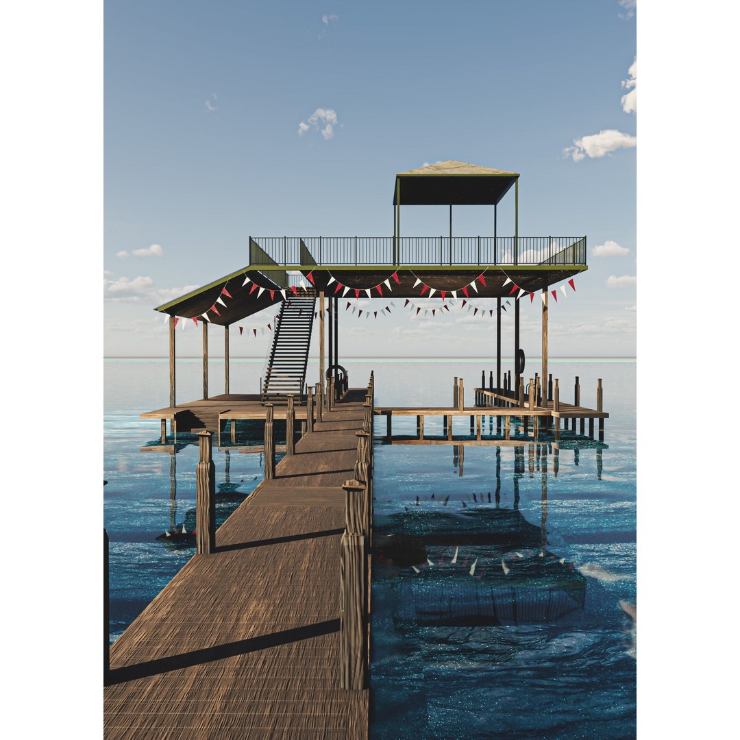 Old Dock 3D Model – Low Poly Game Asset with PBR Textures - View 7