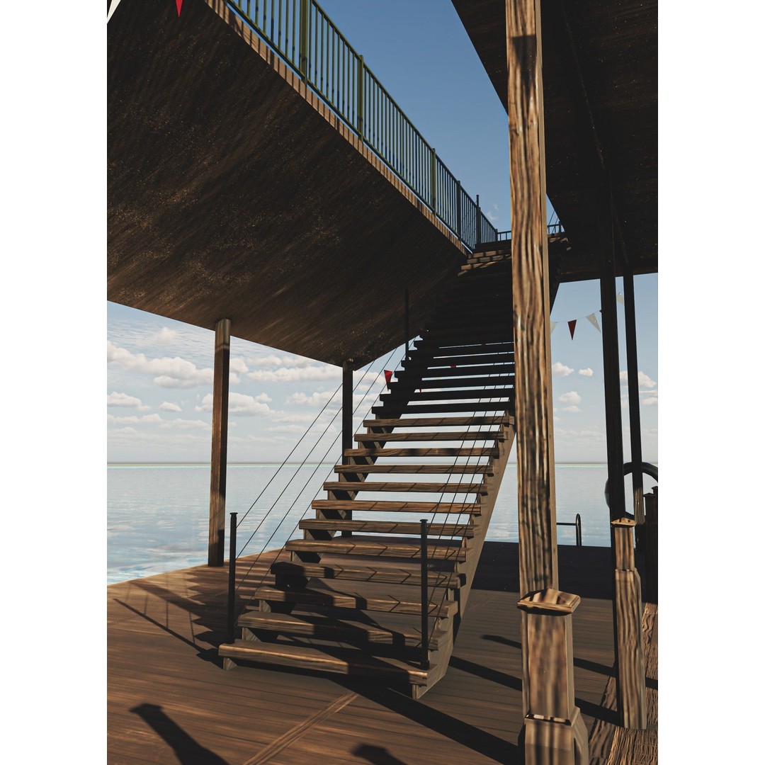 Old Dock 3D Model – Low Poly Game Asset with PBR Textures - View 8