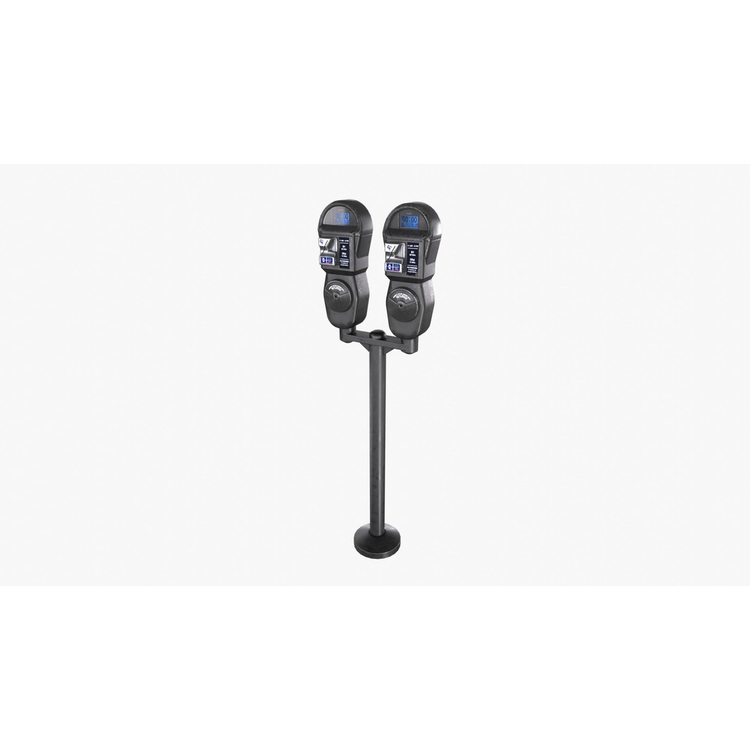 Parking Meter 3D Model – Low Poly Game Asset, FBX, PBR Textures - View 3