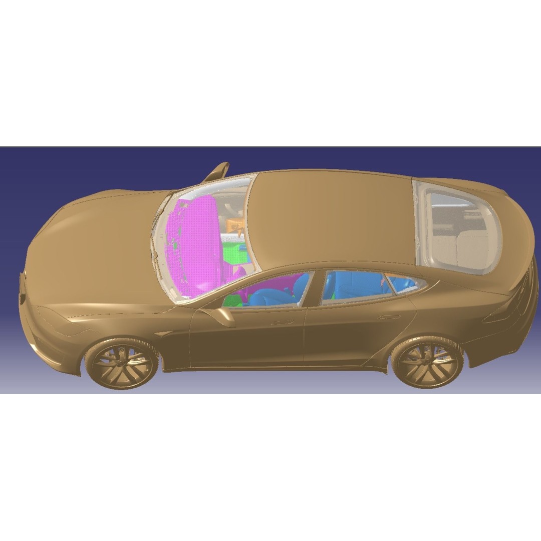 Tesla Model S Plaid 2021 3D Model – High Detail Scanned Vehicle, STL - View 3