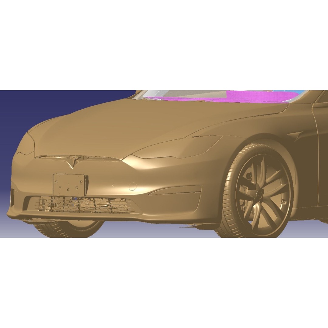 Tesla Model S Plaid 2021 3D Model – High Detail Scanned Vehicle, STL - View 4