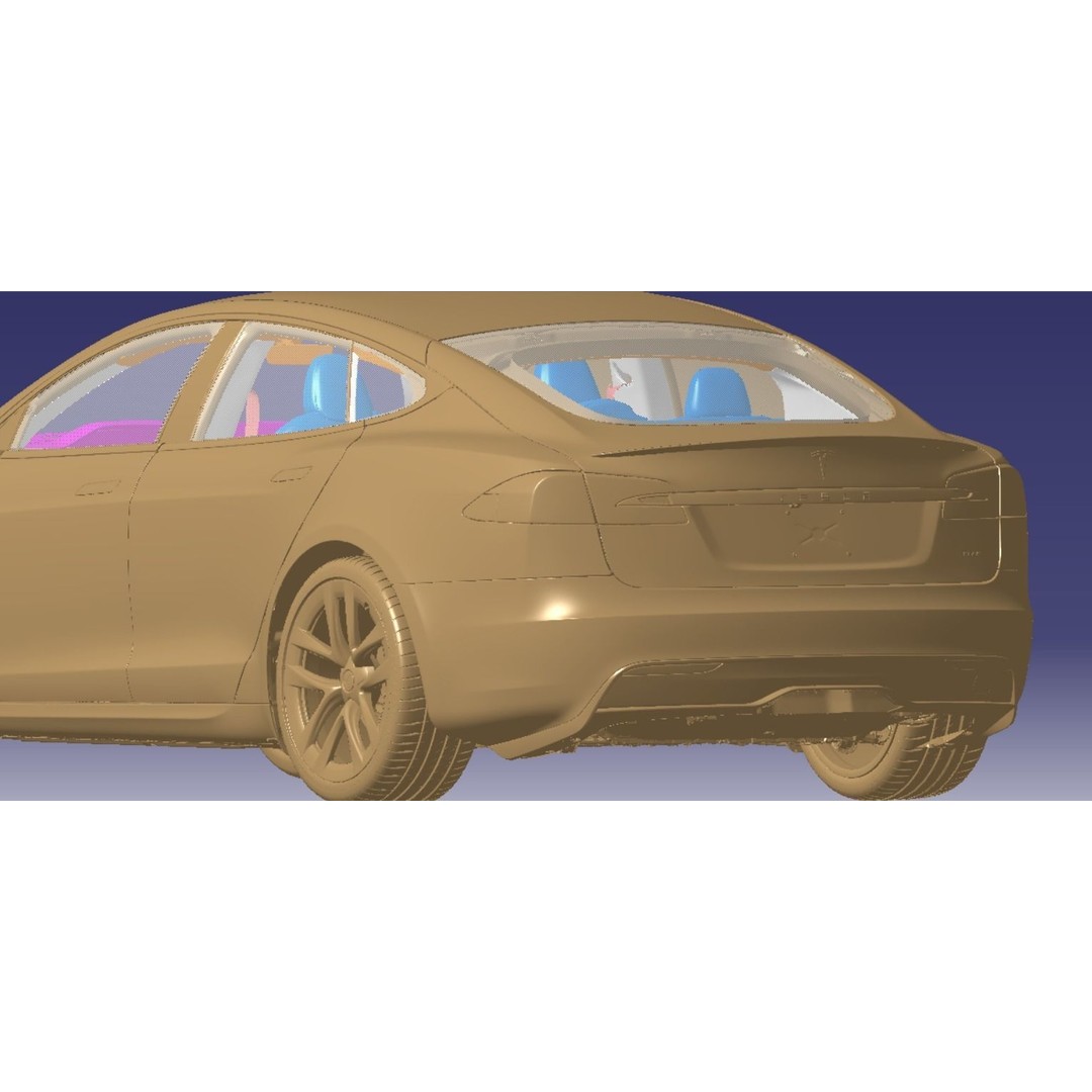 Tesla Model S Plaid 2021 3D Model – High Detail Scanned Vehicle, STL - View 5