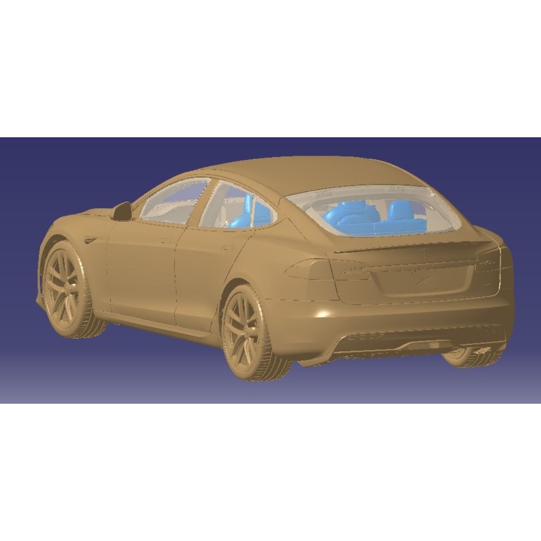 Tesla Model S Plaid 2021 3D Model – High Detail Scanned Vehicle, STL - View 6