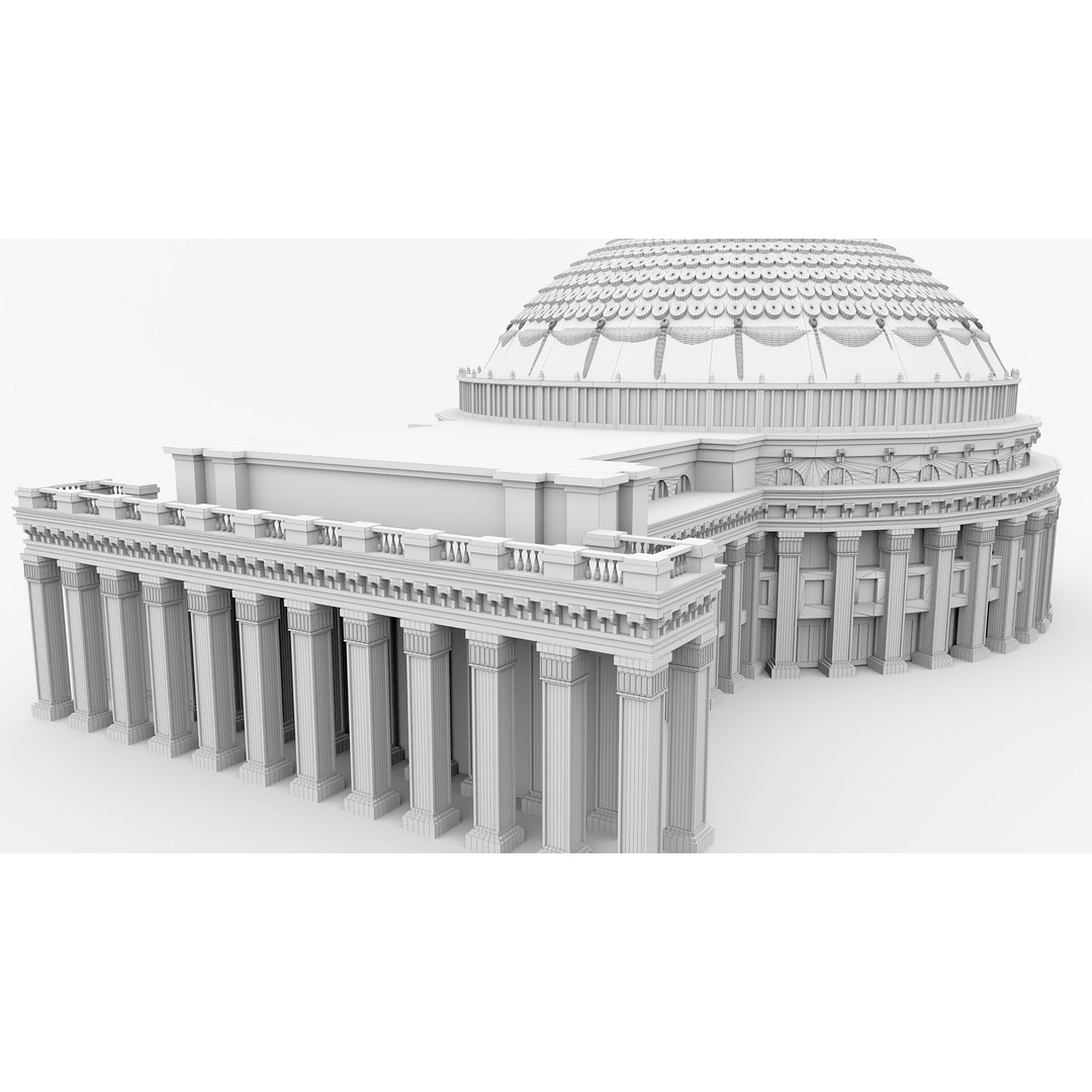 Novosibirsk Opera and Ballet Theatre 3D Model – High Poly Game Asset, FBX, OBJ, Blender
