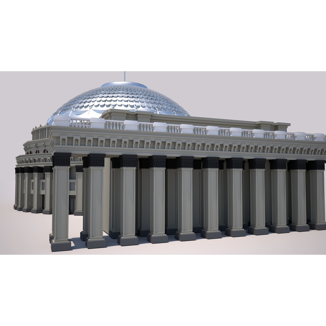 Novosibirsk Opera and Ballet Theatre 3D Model – High Poly Game Asset, FBX, OBJ, Blender - View 10