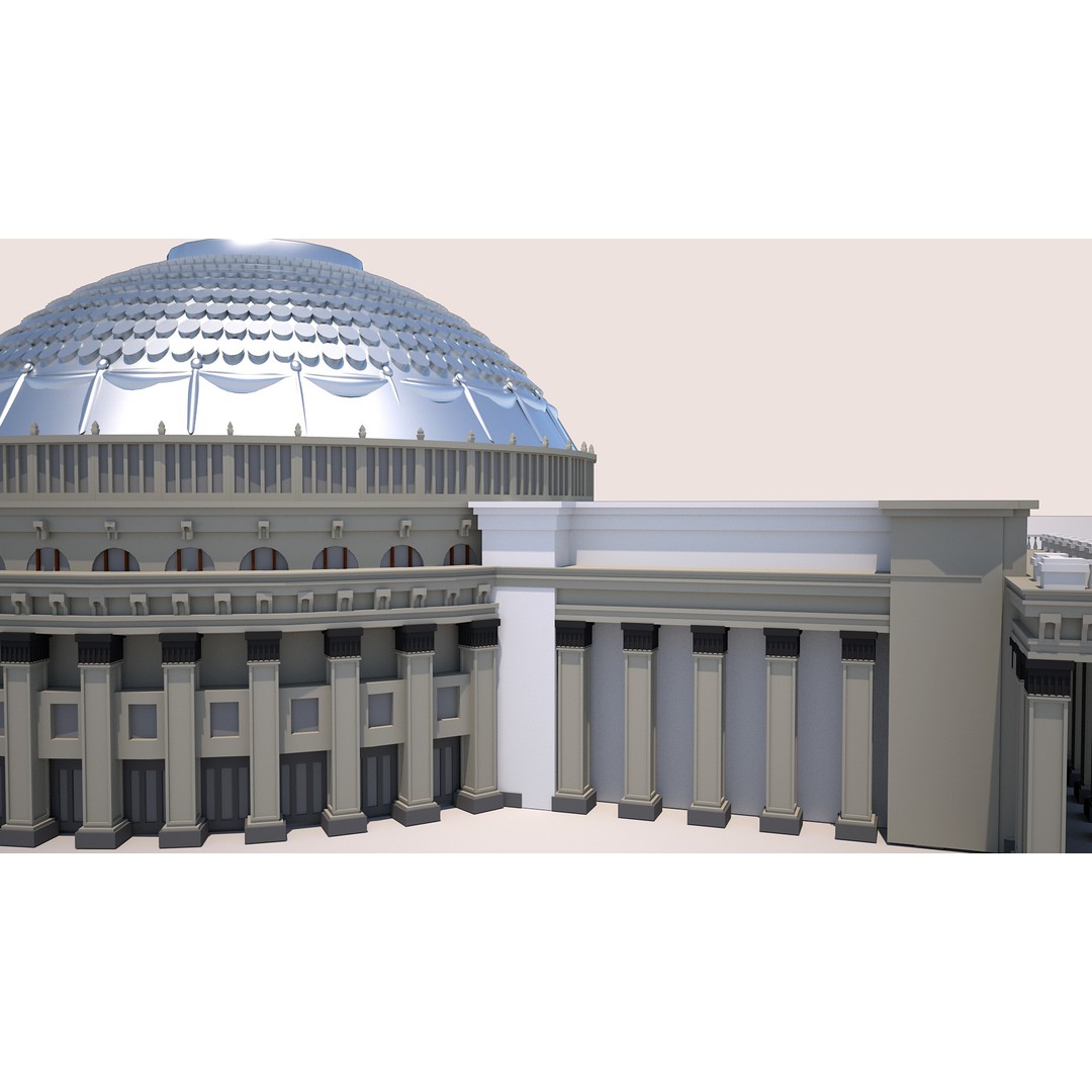 Novosibirsk Opera and Ballet Theatre 3D Model – High Poly Game Asset, FBX, OBJ, Blender - View 11