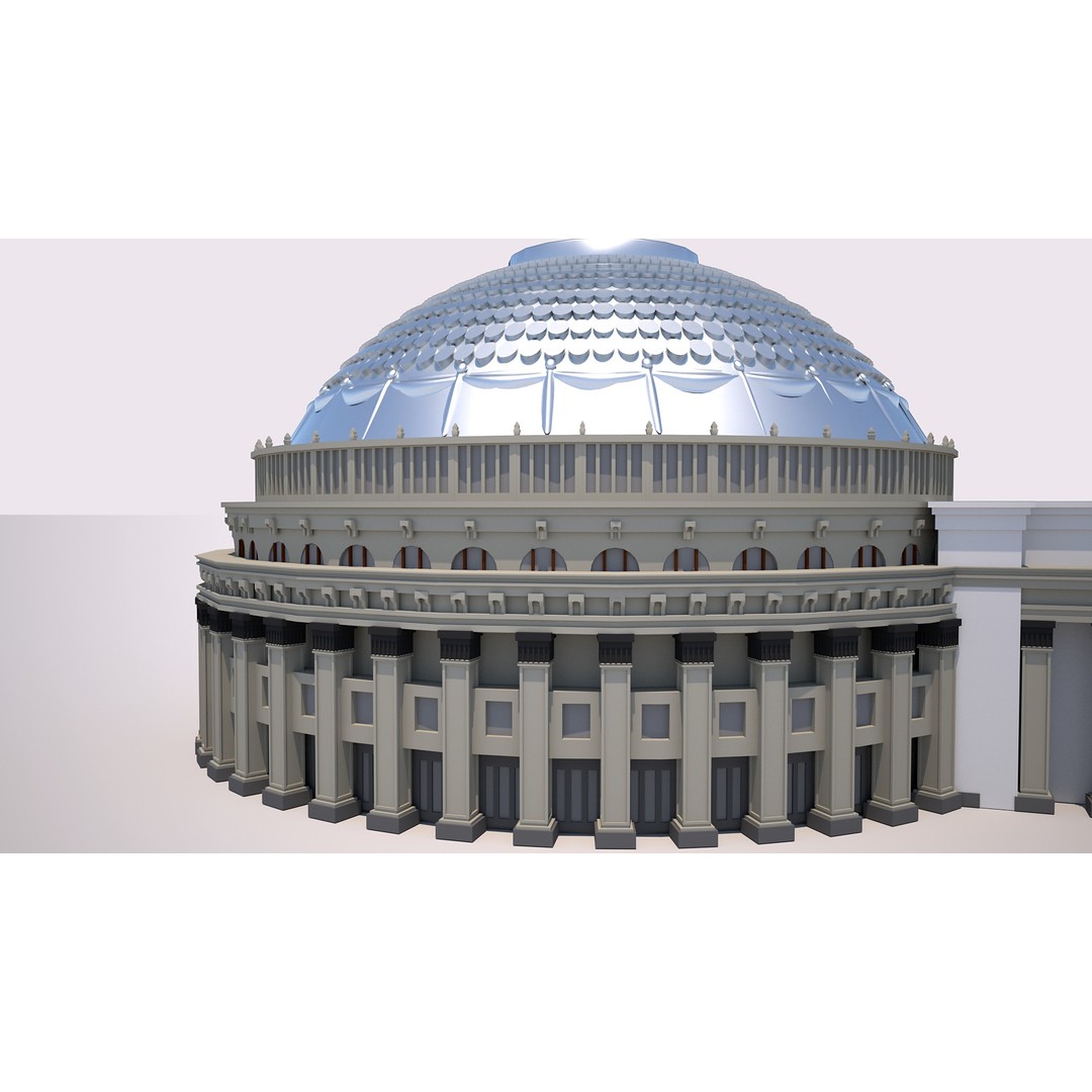 Novosibirsk Opera and Ballet Theatre 3D Model – High Poly Game Asset, FBX, OBJ, Blender - View 12