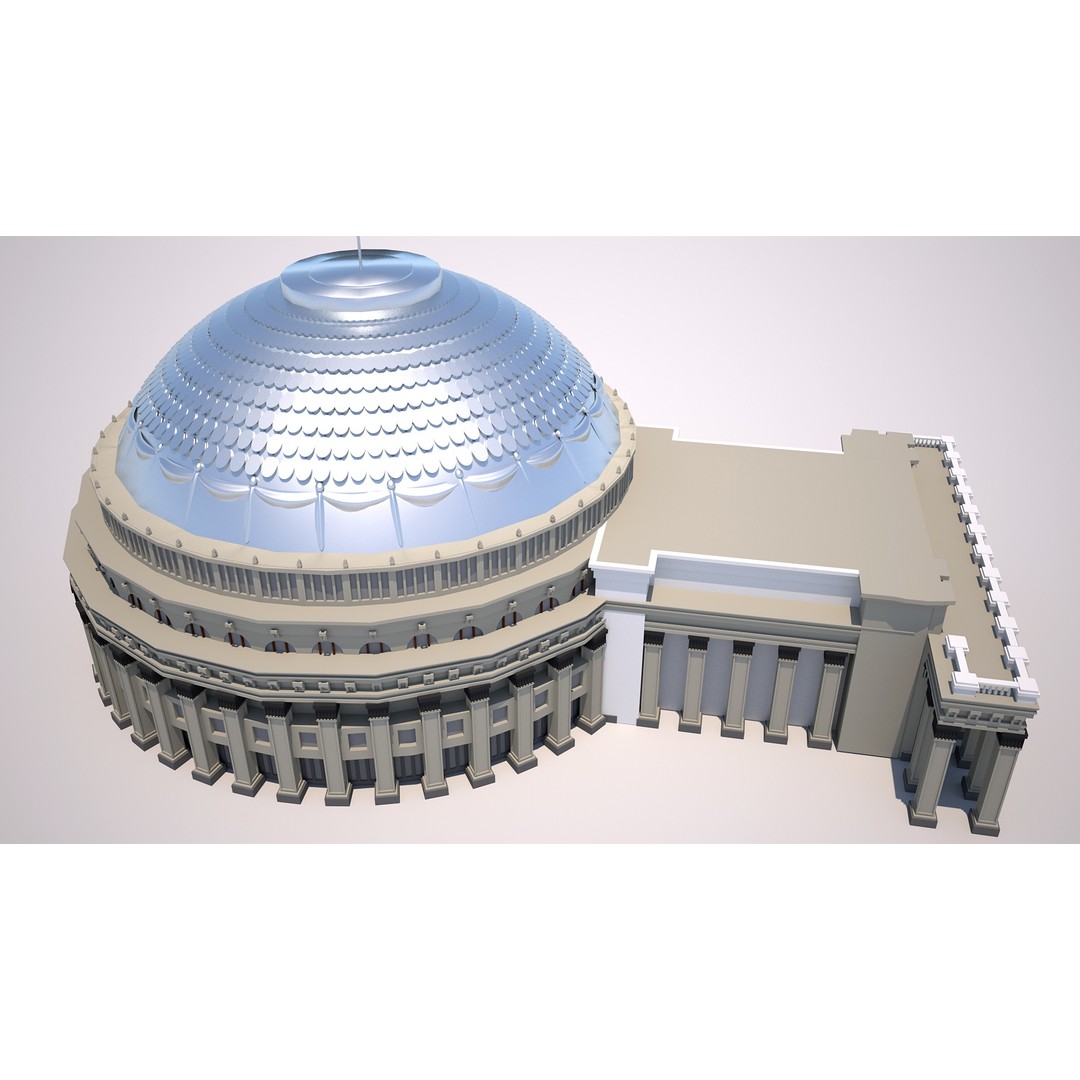 Novosibirsk Opera and Ballet Theatre 3D Model – High Poly Game Asset, FBX, OBJ, Blender - View 13