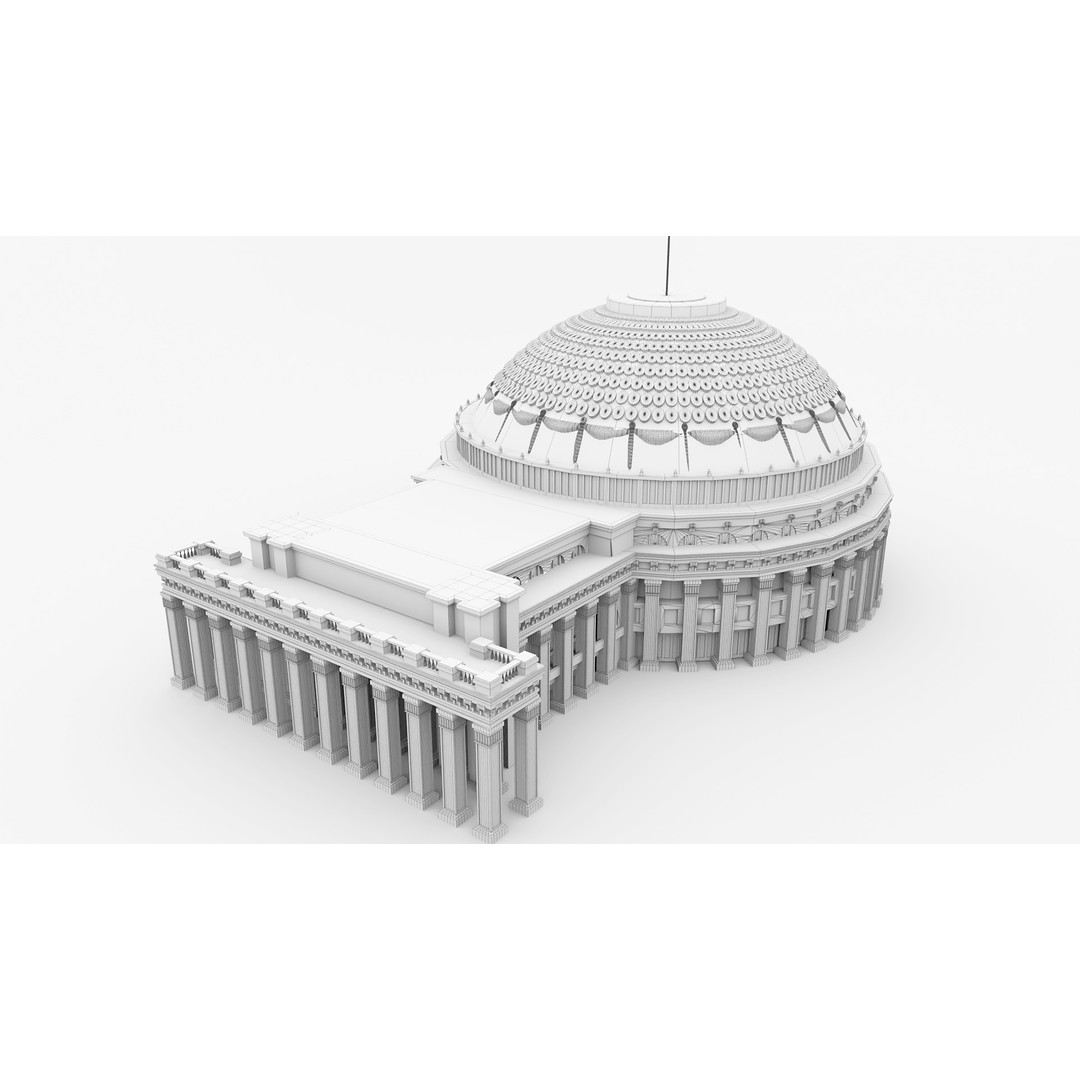 Novosibirsk Opera and Ballet Theatre 3D Model – High Poly Game Asset, FBX, OBJ, Blender - View 14