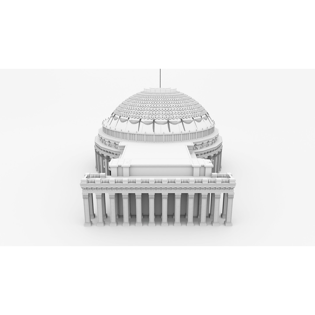 Novosibirsk Opera and Ballet Theatre 3D Model – High Poly Game Asset, FBX, OBJ, Blender - View 15