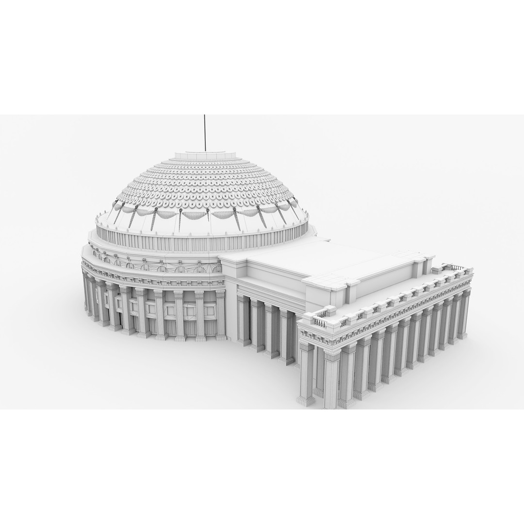 Novosibirsk Opera and Ballet Theatre 3D Model – High Poly Game Asset, FBX, OBJ, Blender - View 16